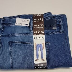 Chaps Men's NWT Slim Straight Blue Jeans 44 X 30